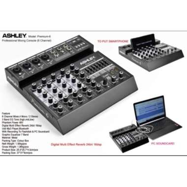 Mixer Ashley Premium 6 Original 6 Channel Bluetooth - USB - PREMIUM 6