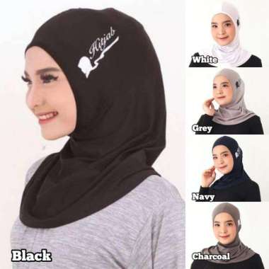 Hijab Sport Olahraga Gym Lari Renang Kerudung Instant SPORT BLACK
