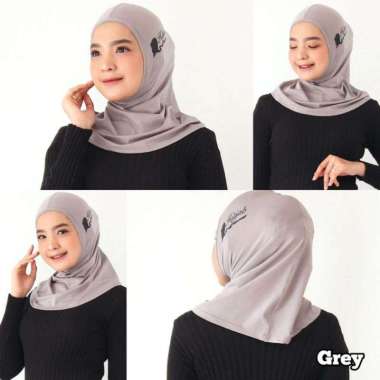 Hijab Sport Olahraga Gym Lari Renang Kerudung Instant SPORT GREY