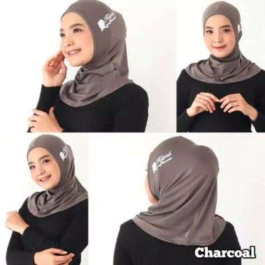 Hijab Sport Olahraga Gym Lari Renang Kerudung Instant SPORT CHARCOAL