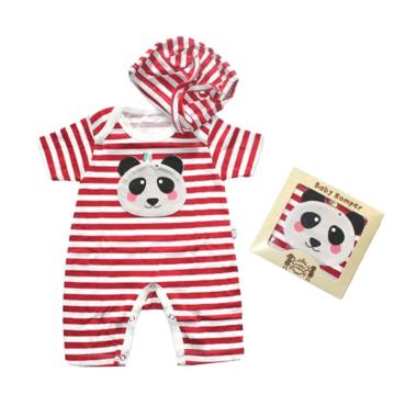 Petite Mimi Panda 3D Forest Animal ... psuit Bayi With Hat - Red