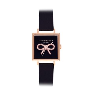 Olivia Burton 3D Vintage Bow Midi Square Dial Jam Tangan Wanita