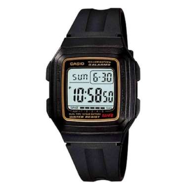 CASIO ORIGINAL - CASIO F-201WA-9A - JAM TANGAN PRIA JAM PRIA - RUBBER CASIO F 201WA 9A 201 WA F201