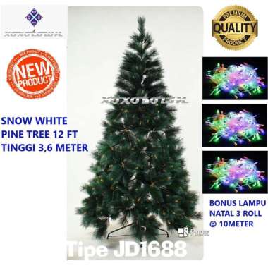 pohon natal 12 feet / 360 cm / 3,6 meter snow white pine tree tipe jd1688