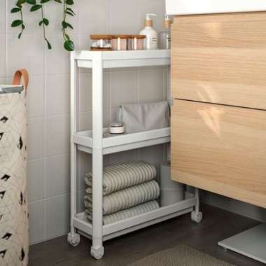 IKEA VESKEN Troli 3 Susun Rak Kamar Mandi Dapur Bumbu Dapur Kitchen Trolley