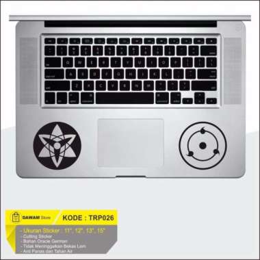 Decal Sticker Trackpad Laptop Macbook Mata Sasuke dan Naruto