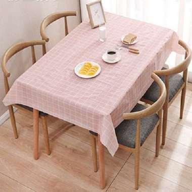 OEM SK-C288 Taplak Meja Anti Air Motif Kotak-Kotak Bahan PEVA / Alas Meja Makan / Taplak Meja Ruang 