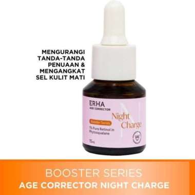 ERHA Age Corrector Night Charge Booster 15ML - Serum Pencerah Kulit Wajah - Serum Pelembap Wajah - S