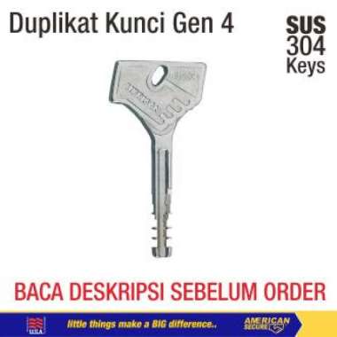 Duplikat Kunci Gembok American Secure Gen 4 (Baca Deskripsi) Silver