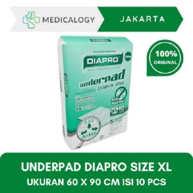 Underpad Diapro Size XL isi 10 hijau