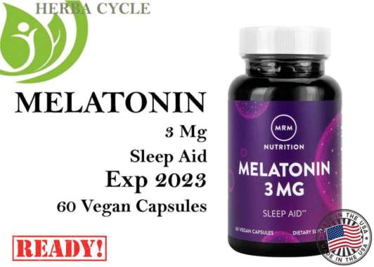MRM Melatonin 3 mg 60 Veg Sup Jetlag Sulit Tidur Ori USA