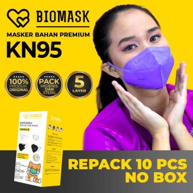 BIOMASK - Masker KN95 5 PLY - 10 Pcs BISA PILIH WARNA YA - Hitam / Putih / Orange / Merah / Abu / Un