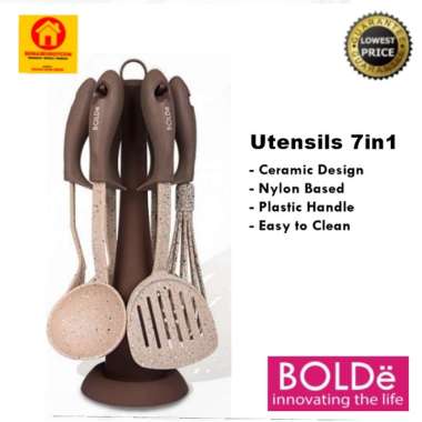 SPATULA SET KOMPLIT - ALAT MASAK SUPER UTENSILS GRANITE 7IN1 - BOLDE