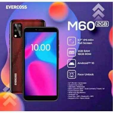 EVERCOSS M60 2/16GB GARANSI RESMI 1 TAHUN MAROON