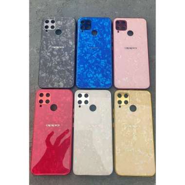 Realme Narzo 50A Narzo50A Shiny Shell Diamond Glass Cover Hard Casing Merah