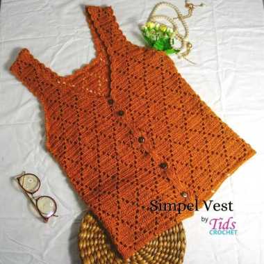Tids Crochet Simple Vest Rompi Rajut Handmade