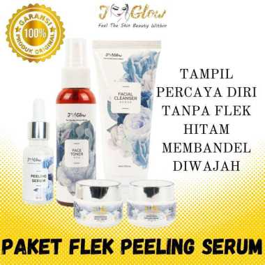 Jglow j glow skincare paket peeling serum perawatan wajah glowing serum mencerahkan wajah toner untu