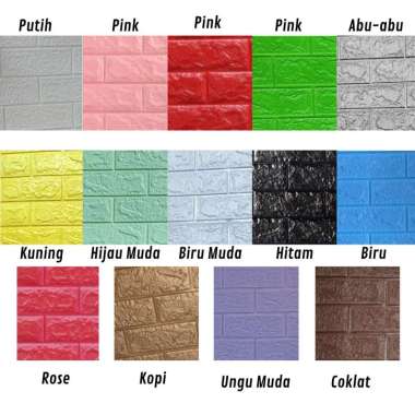UNICO WP-01 Wallpaper Dinding 3D Foam Batu Bata 70 x 77 CM Dekorasi Dinding Kamar Murah 5mm Merah