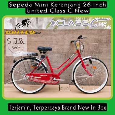 Sepeda Mini CTB Keranjang 26 Inch UNITED CLASS C New Steel Hi-Ten Red