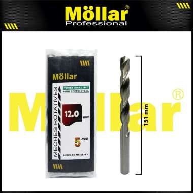 MOLLAR HSS 12 mm Mata Bor Besi Aluminium Kayu Matabor 12mm - Satuan