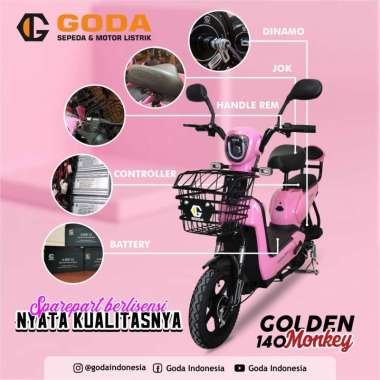 Brecht Sepeda Listrik E-bike Golden Monkey GODA -GD140 48V/12AH Biru