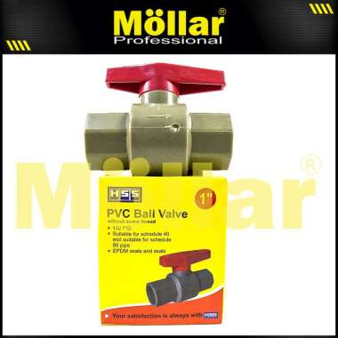 HSS 880A Ball Valve 1" PVC Polos Stop Kran Air Saluran Pipa Plastik