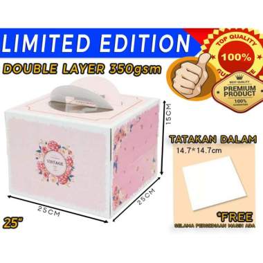 DUS KUE KERTAS CANTIK UKURAN 25X25X15CM - JP2505