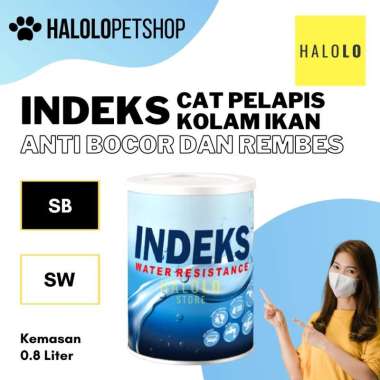 Cat Kolam Ikan Koi Anti Bocor Rembes INDEKS Cat Pelapis Kemasan 0.8 Liter Putih