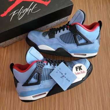 Air Jordan 4 Retro Travis Scott Cactus Jack || blue white cement oreo