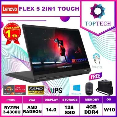 Lenovo Flex 5 2in1 Touch - Amd Ryzen 3 4300 4GB 128ssd W10 - 4GB 256GB