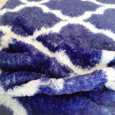 KAIN BULU RASFUR RAFSUR MOTIF UK 150X100CM BIRU PUTIH