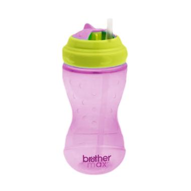 Brother Max Swivel Straw Twist & Go Sipper Bottle [360 mL] Pink Green