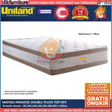 Kasur / Matras Paradise Double Plushtop DP4 Uniland Springbed 180 x 200