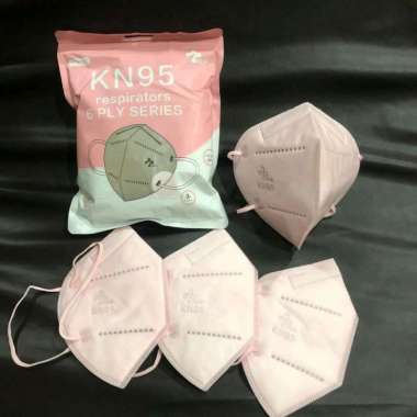 Masker DEWASA KN95 KEA Warna 5ply KN 95 Earloop-10pcs/pack light pink