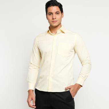 VM Panjang Polos Slimfit Kemeja Pria M Krem
