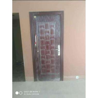pintu kamar tidur utama single baja fortress 90 Coklat
