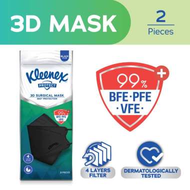 Kleenex Protect Mask 3D Black [2's]