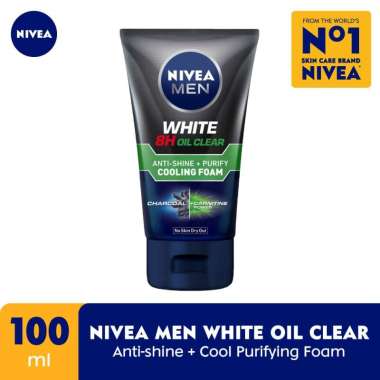 Nivea Men White Oil Clear Anti Shine + Purify Cooling Foam 100ml - Sabun Muka Pria Mencerahkan - Sab