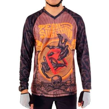 Jersey Sepeda Jersey Gowes Kaos Sepeda Pria VESU lengan panjang S