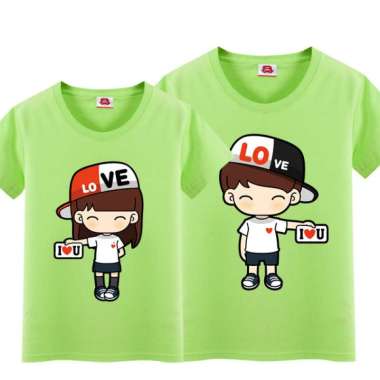 KAOS COUPLE PASANGAN REMAJA KAPELAN PACAR KAOS COPLE KOPLE BAJU CAUPLE KOPEL TOPI LOVE 10890
