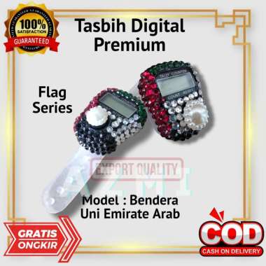Terbaru !!! Tasbih Digital Premium Flag Series Tasbih Hias Blink Diamond Swarovski Uni Emirate Arab