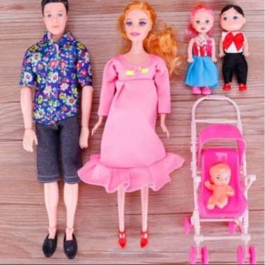 Paket Mainan Keluarga Barbie Ibu Hamil set Keluarga Barbie isi 6 pcs