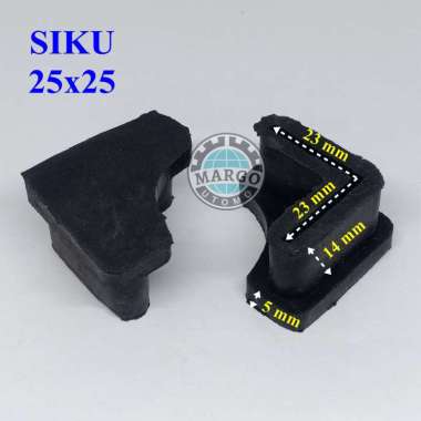 Karet Kaki Lemari Rak Besi Siku 25x25 - 12pcs