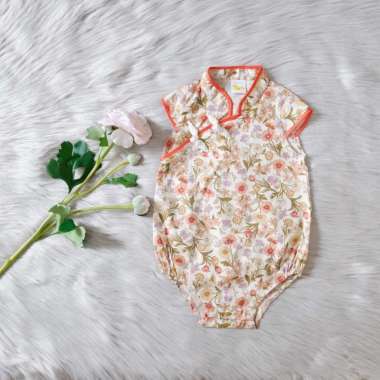 CAVIAR WEAR BAJU BAYI ANAK PEREMPUAN UMUR 1-2 TAHUN Red Floral Baby Cheongsam Newborn Qipao Congsam 