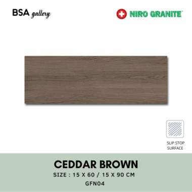 NIRO GRANITE FINEWOOD CEDDAR BROWN 15X60 / LANTAI GRANIT KAYU 15X90 15X60