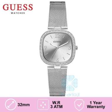 GUESS GW0354L1 Original TAPESTRY Jam Tangan Wanita Analog Mesh Silver Silver