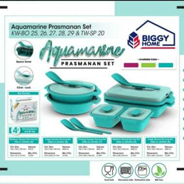 PRASMANAN SET - KOTAK#TUPPERWARE SET SAYUR LAUK AQUAMARINE BIGGY SET Toska