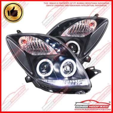 HEAD LAMP - TOYOTA YARIS 2005-2008 - SONAR - ANGEL EYES - LED