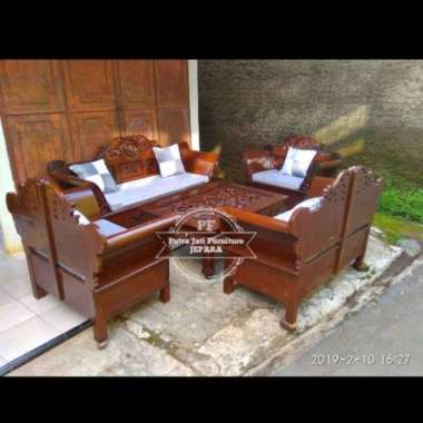 Meuble Jati Asli Jepara Sofa Kayu Jati Ukir - Kursi Ukir Ruang Tamu -