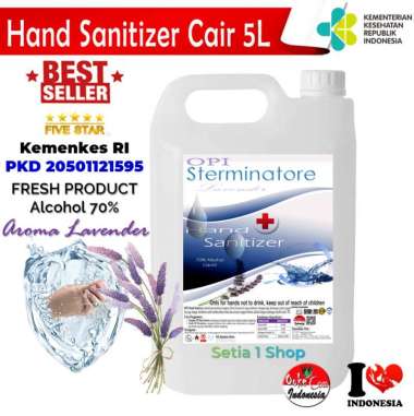 OPI Hand Sanitizer Cair/Spray 5 Liter handsanitizer Sterminatore Lavender Kemenkes RI Standar WHO